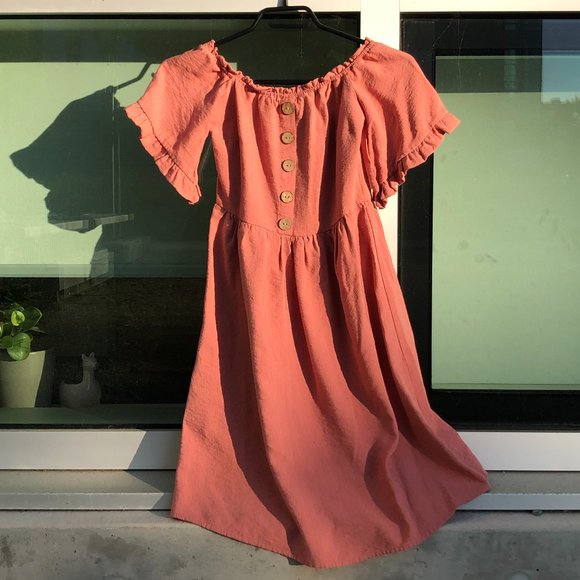 *host pick!* pink poem off-the-shoulder linen dress - Picture 1 of 6